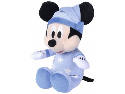 PELUCHE MICKEY AVEC ETOILES PHOSPHORESCENTES 25 CM DISNEY - DOUDOU BLEU BRILLE DANS LA NUIT - NICOTOY