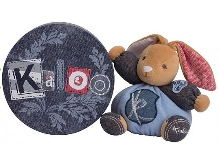 Peluche p'tit lapinou charmeur blue denim 18 cm - Kaloo - 960061
