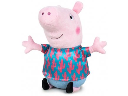 PELUCHE PEPPA PIG : GEORGE CHEMISE CACTUS 31 CM - PELUCHE LICENCE PEPPA LE COCHON