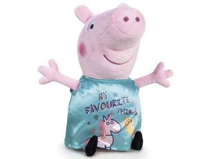 PELUCHE PEPPA PIG ROBE TURQUOISE LICORNE 32 CM - PELUCHE LICENCE PEPPA LE COCHON