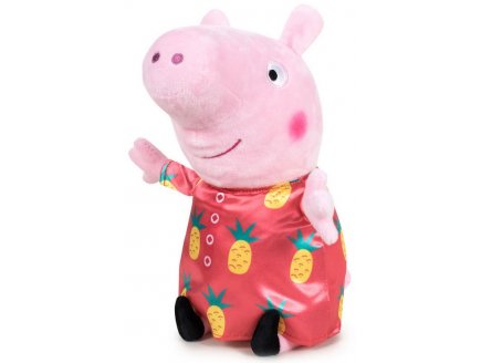 Peluche Peppa Pig Robe Vacance 31 cm - Doudou Licence Peppa le Cochon