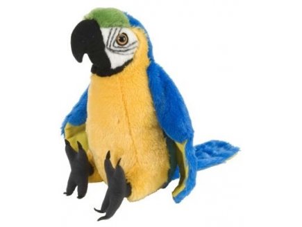 PELUCHE PERROQUET ARA BLEU ET JAUNE 42 CM - CUDDLEKINS - WILD REPUBLIC - 12248