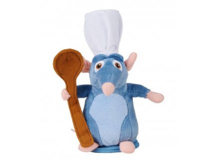 Peluche Rat Rémy chef de cuisine avec cuillère 18 cm - Ratatouille - Nicotoy - Doudou licence Disney