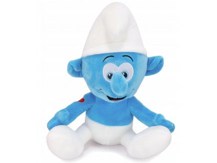 Peluche Schtroumpf Costaud 33 cm Amoureux avec Coeur - Doudou Licence : Collection Schtroumpf