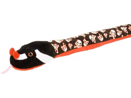 PELUCHE SERPENT TETE DE MORT ROUGE ET NOIR 135 CM - WILD REPUBLIC - 11111