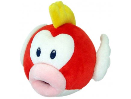 PELUCHE SUPER MARIO KART - TTE CHEEP CHEEP 23 CM - POISSON ROUGE - NINTENDO - PELUCHE LICENCE