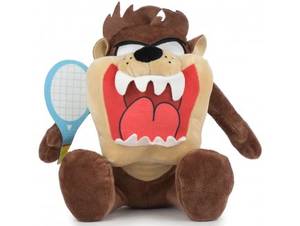 PELUCHE TAZ 30 CM RAQUETTE DE TENNIS - DOUDOU LICENCE LOONEY TUNES