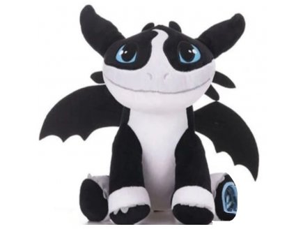 PELUCHE TONERRE DRAGON NOIR 40 CM - PELUCHE LICENCE DRAGONS