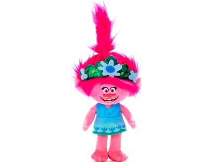 PELUCHE TROLLS WORLD TOUR POPPY ROBE BLEU 28 CM - PELUCHE LICENCE DREAMWORKS