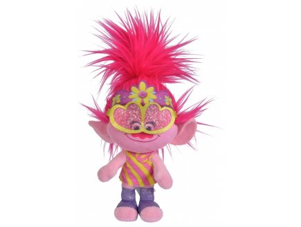 PELUCHE TROLLS WORLD TOUR POPPY ROBE JAUNE ET ROSE 22 CM - PELUCHE LICENCE DREAMWORKS - PELUCHE LICENCE DREAMWORKS