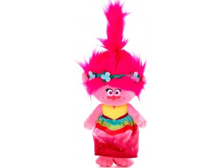 PELUCHE TROLLS WORLD TOUR POPPY ROBE ROSE 28 CM - PELUCHE LICENCE DREAMWORKS