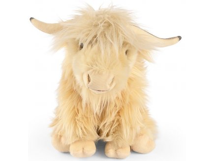 PELUCHE VACHE HIGHLAND BLANCHE 34 CM - LIVING NATURE - AN694