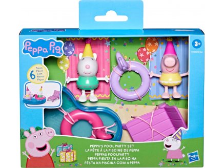 Peppa le Cochon fait la f�te � la piscine - 4 pi�ces + 2 figurines Peppa Pig - Mini Univers