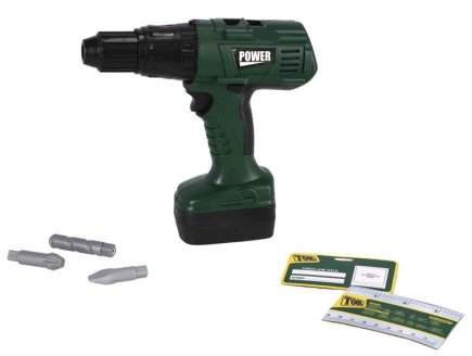 Perceuse visseuse Power Tools, vert - Fonctions réalistes - Jouet Outil bricolage Enfant