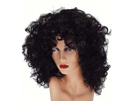 Perruque femme cheveux boucles noire - Accessoire de dguisement - Costume - Carnaval - Fte