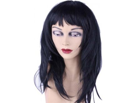 Perruque femme cheveux long noir - Accessoire de dguisement - Costume - Carnaval - Fete