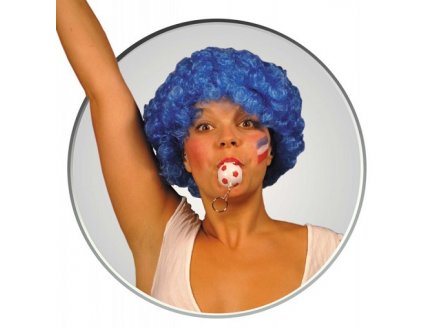 PERRUQUE POP AFRO BLEUE COURTE BOUCLEE ADULTE - SOIREE DISCO, CARNAVAL