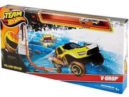 PISTE V-DROP AVEC ANNEAU DE FEU HOT WHEELS TEAM - MATTEL - X4001 - TRACK SET