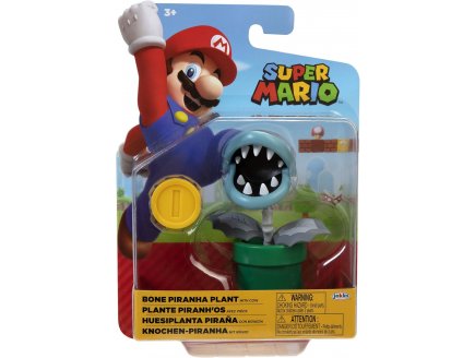 Plante piranh'os avec piece : figurine super mario 11 cm - figurine