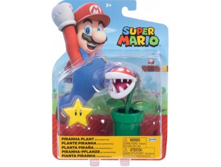 Plante Piranha avec Etoile : Figurine Super Mario 11 cm - Personnage