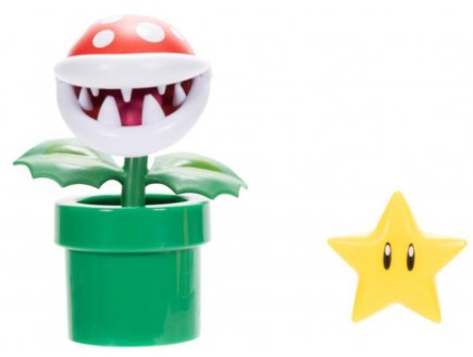 Plante Piranha avec Etoile : Figurine Super Mario 11 cm - Personnage