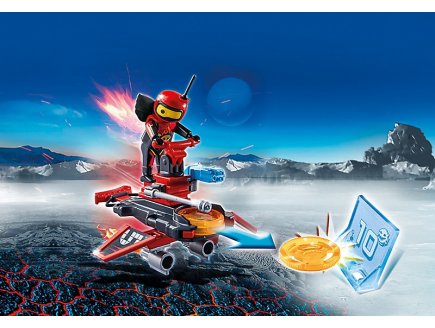 PLAYMOBIL ACTION 6835 ANDROIDE DE FEU AVEC LANCE DISQUES