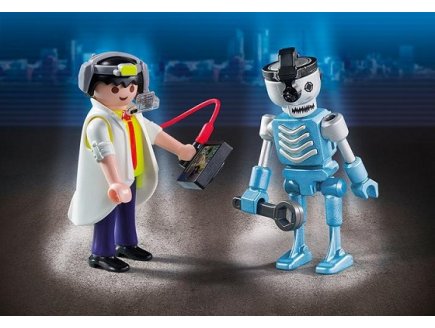 PLAYMOBIL CITY ACTION 6844 INVENTEUR ET ROBOT