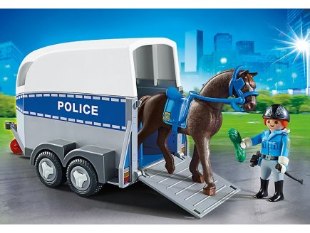 Playmobil city action 6922 policiere avec cheval et remorque