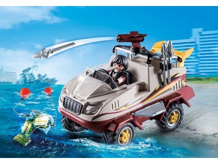 PLAYMOBIL CITY ACTION 9364 VEHICULE AMPHIBIE ET BANDIT