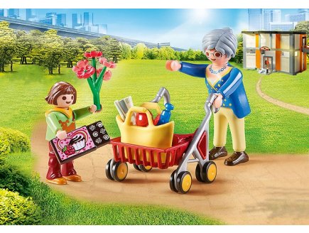 PLAYMOBIL CITY HOPITAL 70194 PETITE FILLE ET GRAND-MERE