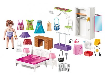 Playmobil dollhouse 70208 chambre avec espace couture