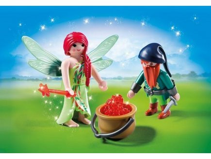 PLAYMOBIL FAIRIES 6842 DUO PACK FEE ET NAIN DE LA FORET