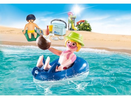 PLAYMOBIL FAMILY FUN 70112 VACANCIER AVEC COUP DE SOLEIL ET BOUEE