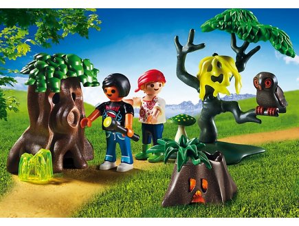 PLAYMOBIL SUMMER FUN 6891 ENFANTS AVEC VEGETATION ET LAMPE TORCHE