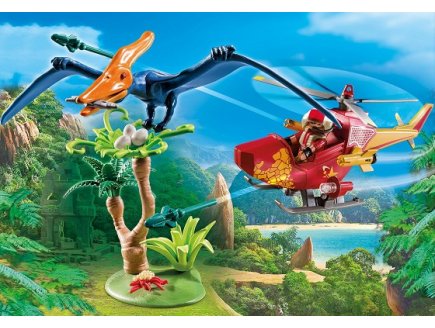 PLAYMOBIL THE EXPLORERS 9430 HELICOPTERE ET PTERANODON