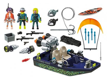 Playmobil top agents 70006 bateau avec harpon s.h.a.r.k team