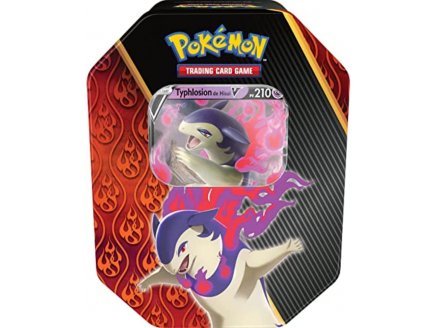 POKEBOX TYPHLOSION DE HISUI 210 V - CARTE A COLLECTIONNER POKEMON - BOITE METAL ROUGE ET NOIR