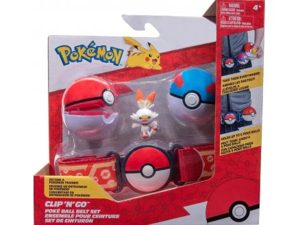 POKEMON CLIP 'N' GO : CEINTURE DU DRESSEUR AVEC GREAT BALL ET POKE BALL + FIGURINE FLAMBINO - BANDAI
