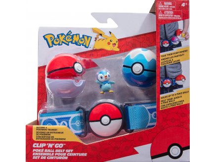 POKEMON CLIP 'N' GO : CEINTURE DU DRESSEUR AVEC POKE BALL ET DIVE BALL + FIGURINE TIPLOUF - BANDAI