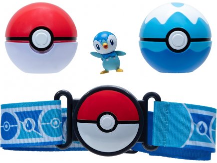 Pokemon clip 'n' go : ceinture du dresseur avec poke ball et dive ball + figurine tiplouf - Bandai