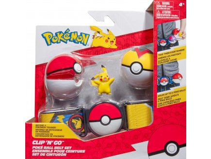 POKEMON CLIP 'N' GO : CEINTURE DU DRESSEUR AVEC POKE BALL ET LEVEL BALL + FIGURINE PIKACHU - BANDAI