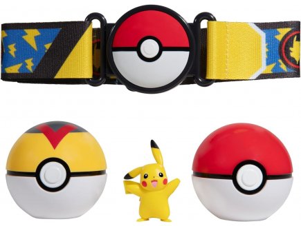 Pokemon clip 'n' go : ceinture du dresseur avec poke ball et level ball + figurine pikachu - Bandai