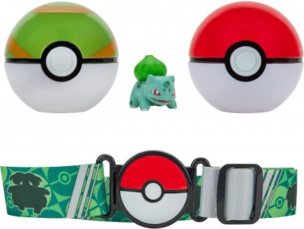 Pokemon clip 'n' go : ceinture du dresseur avec pokeball et faiblo ball + figurine bulbizarre - Bandai