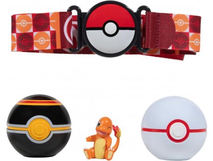 Pokemon clip 'n' go : ceinture du dresseur avec premier ball et luxury ball + figurine salameche - Bandai
