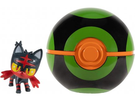 Pokemon clip 'n' go : flamiaou et sa sombre ball - sombreball - figurine - bandai