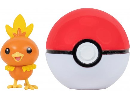Pokemon clip 'n' go : poussifeu et sa poke ball - pokeball - figurine - Bandai - 37715
