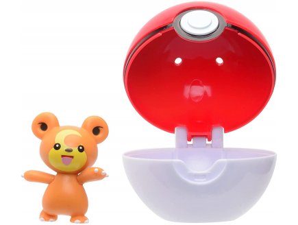 Pokemon clip 'n' go : teddiursa et sa poke ball - pokeball - figurine - Tomy - 37421