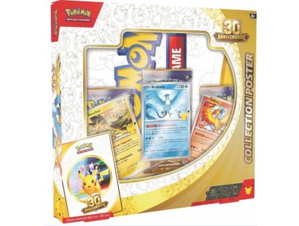 Pokemon Coffret 30eme Anniversaire : 3 Boosters de 5 cartes a collectionner + Carte Sulfura Artikodin Électhor - Asmodee