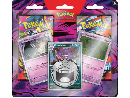 Pokemon Coffret Duopack 2 Boosters de 10 cartes a collectionner + Carte Mimiqui, Ectoplasma, Marshadow - Asmodee