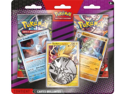 Pokemon EV03/EV06 - Coffret Duopack : 2 Boosters de 10 cartes a collectionner + Carte Artikodin, Elector, Tyranocif de la team rocket - Asmodee